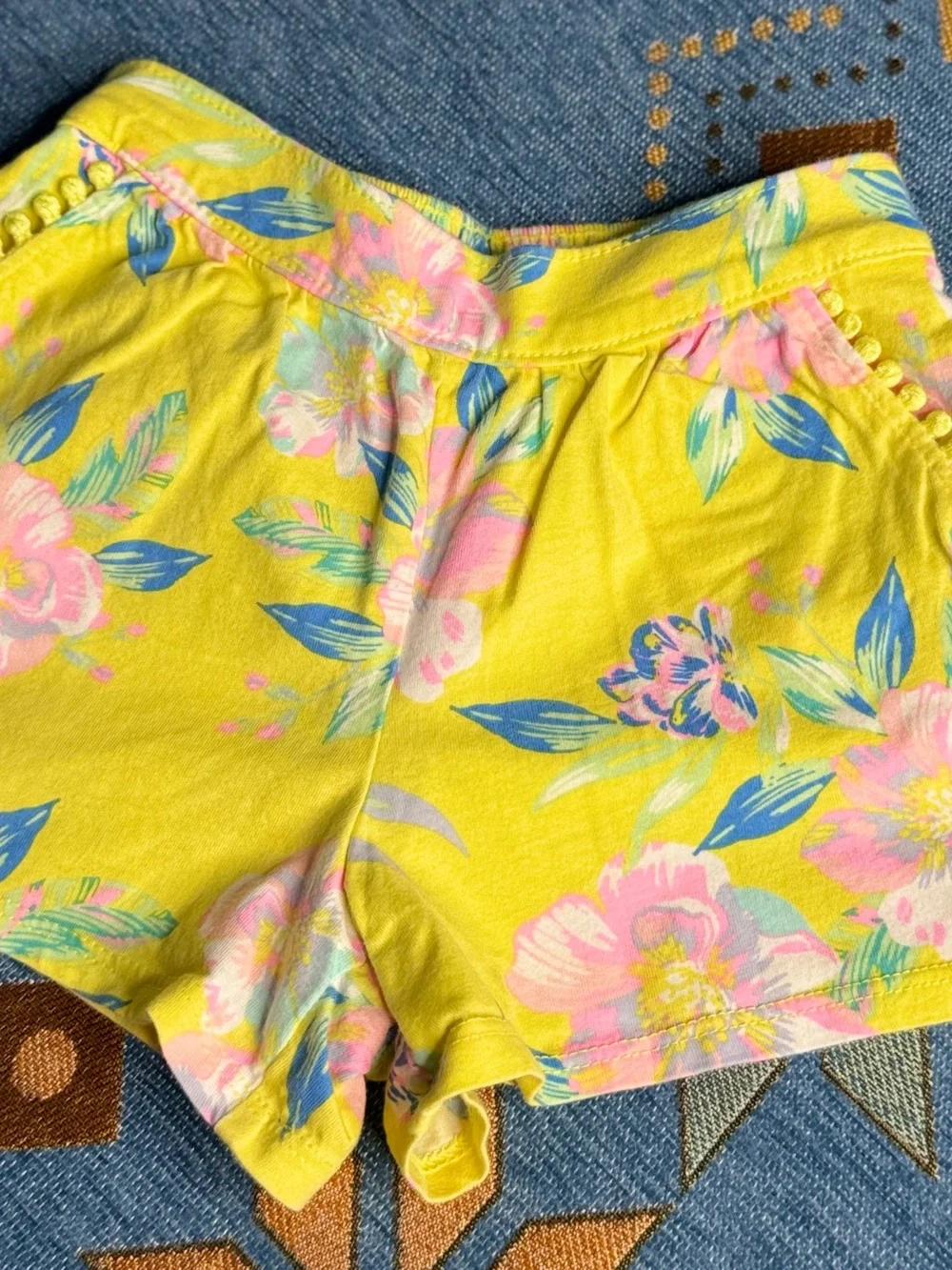 OshKosh B'gosh Yellow Floral Elastic-Waist Girls' Shorts